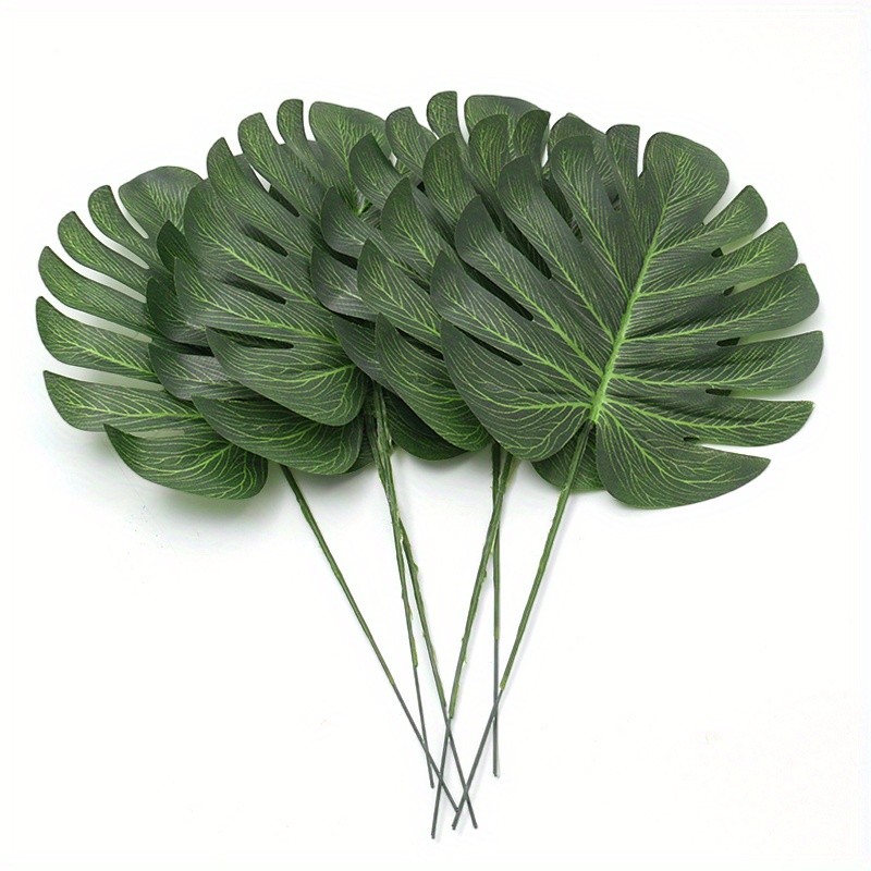 

10pcs Artificial Green Turtle Leaf, Faux Scattered Tail Leaf Fake Plant, Perfect For Diy Wedding Birthday Party Home Decor, St Patrick's Day Easter Decor, Aesthetic Room Decor