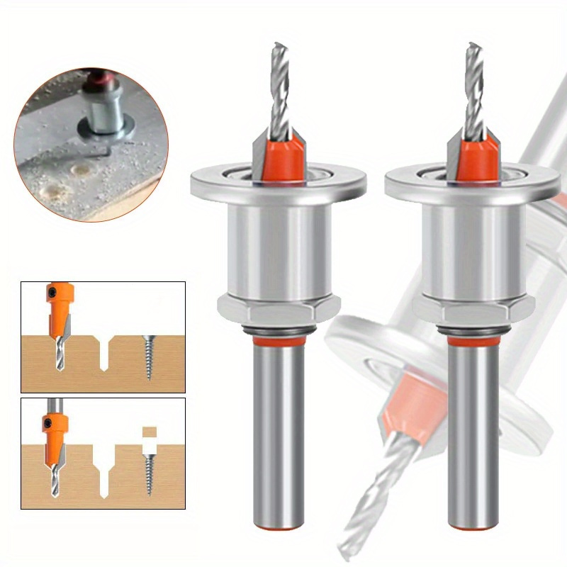 

3pcs/set Milling Cutter, Spiral Extractor, Wooden Drill Bit Disassembly, 3mm Handle, Steel Woodworking Countersunk Drill Bit, Milling And Machine Drill Bit Combination