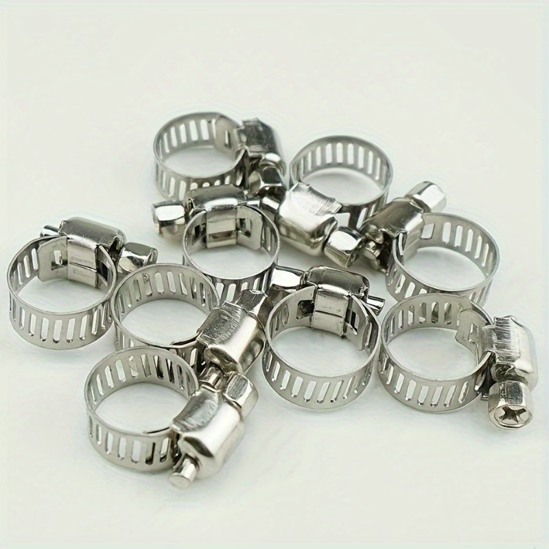 

10pcs Spring Clamp, Stainless Steel, Throat Clamp, Water Pipe, Fastening Pipe, Cross Throat Clamp, Strong Pipe Clamp