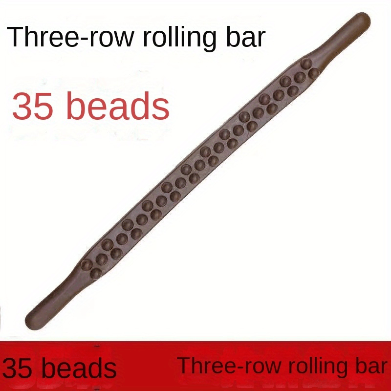

1pc A Brand New 35 Bead 3 Row Rolling And Scraping Stick, Massage Stick With 3 Rows Of Universal Meridians For The Whole Body