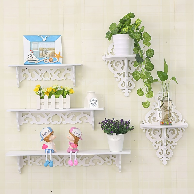 

1pc Carved Cutout Design Bathroom Tray Wall Mounted Storage Rack