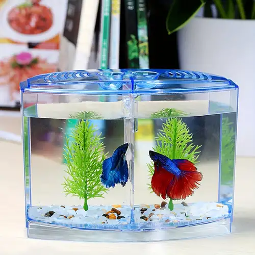 Diy Small Betta Fish Tank Fish Bowl Aquarium With Gravel - Temu