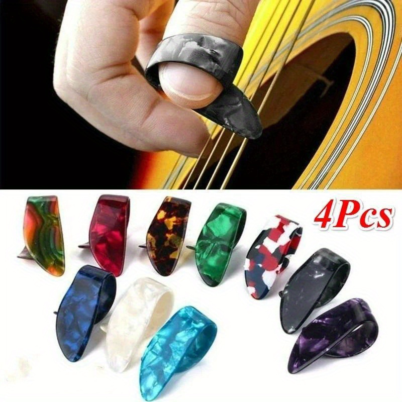 

Ensemble de 4 pièces 1 Plectre pour Pouce + 3 Plectres pour Doigts en Celluloid pour Guitare Acoustique Électrique