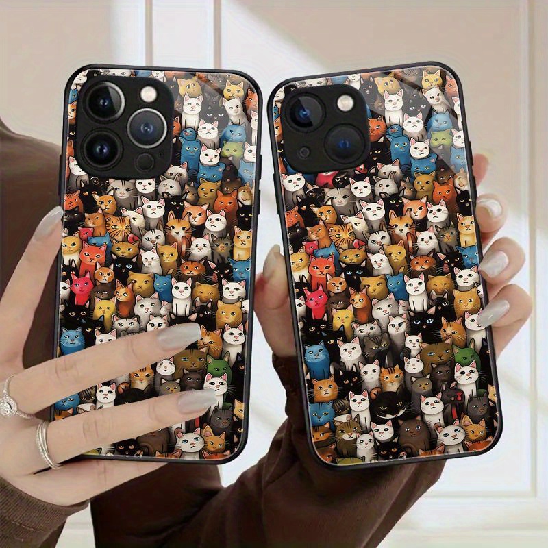 

Fashion Dazzling Phone Case Glass Back Cover For Iphone 15 Pro Max 15 Plus For Iphone 14 Pro Max 14 Plus 13 Pro Max 12 Pro Max 11 Pro Max