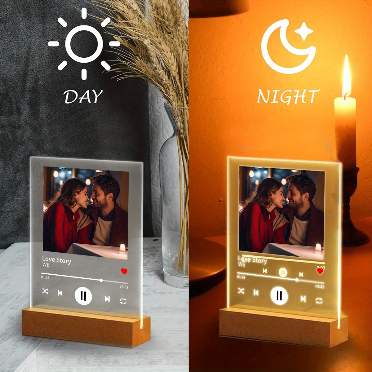LED photo frame with light - Anniversary Gift for wife & husband