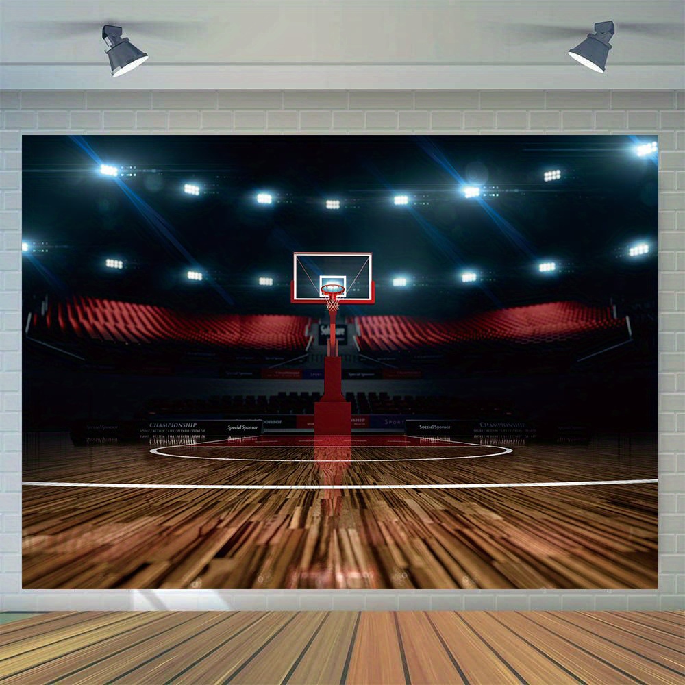

1pc, Basketball Court Photography Backdrop, Vinyl Sports Club Studio Banner Poster Decoration Birthday Party Baby Shower Photo Booth Props