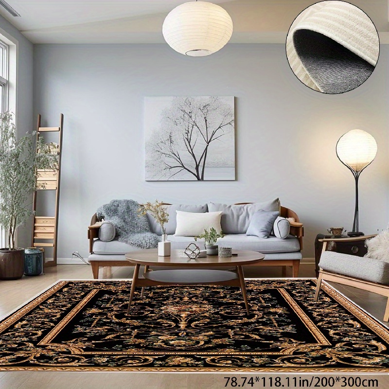 

Washable Rug Antique Collection Stain Resistant Area Rug For Living Room Bedroom, Distressed Vintage Rug Voyage Collection Traditional Oriental Classic Intricate Design Area Rug Office