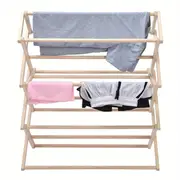 Wooden Clothes Drying Rack Collapsible Garment Laundry Dryer - Temu ...