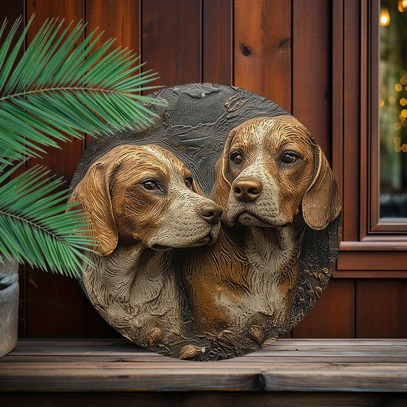 

1pc 8x8inch (20x20cm) Round Aluminum Sign Metal Sign Funny Beagle Vintage Art Sign For Home Office Outdoor, Indoor, Office, Bathroom, Garage, Man Cave Signs Decor