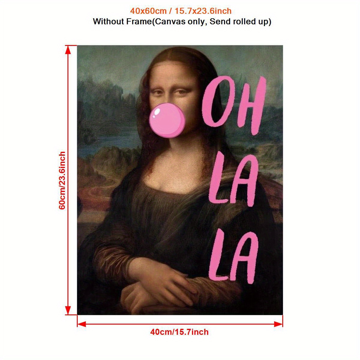 Unframed Canvas Poster Modern Art La Mona Lisa Altered - Temu Australia