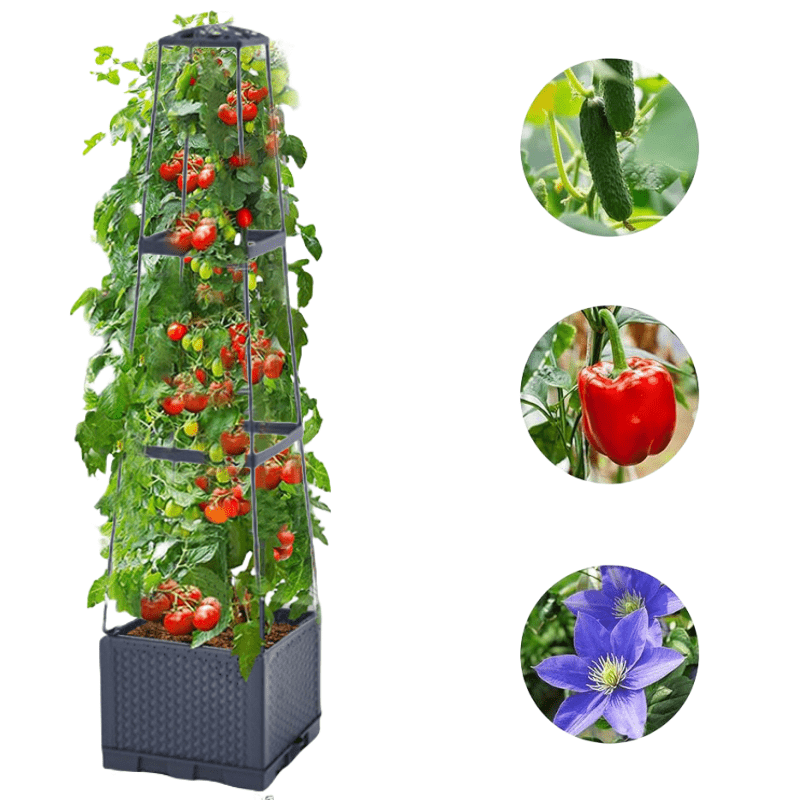 

1pc Tower-shaped Planting Box, A Pot For Growing Climbing Plants, Vegetables, And Succulents On The Balcony Of A Home