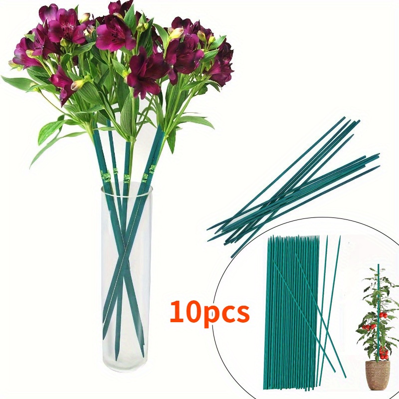 Lomubue 5Pcs Plant Stake Not-Easy-to Bend Anti-rust Smooth Finish  Burrs-free Not Harmful to Plants Floral Arrangements No Peculiar Smell Ring  Metal Garden Plant Supports Stake for Garden 