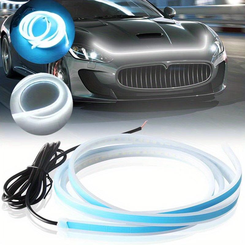 Tira de luces LED para exterior de automóvil, tira de luz diurna de 12 V,  luces LED flexibles impermeables, tiras LED impermeables, decoración para  el