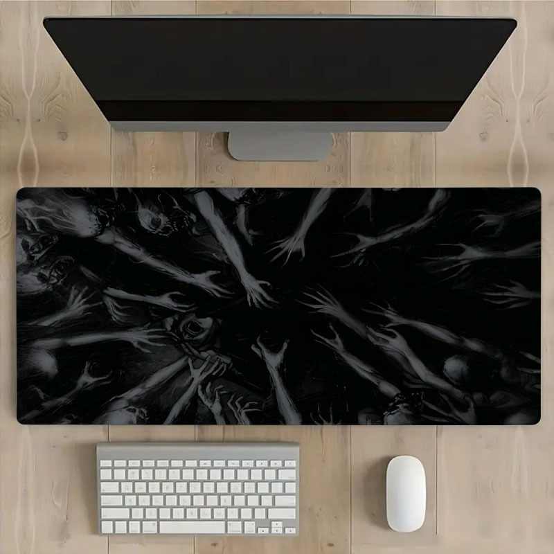

Horror Black Large Game Mouse Pad Computer Despair Keyboard Pad Desk Mat Natural Rubber Non-slip Office Mousepad Office Table Accessories For Work Game Office Home Gifts Size 35.4x15.7in