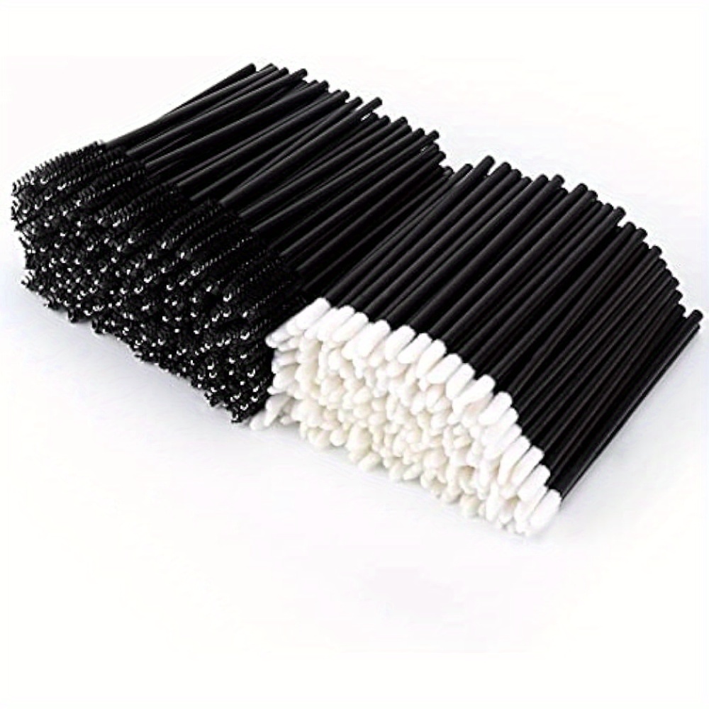 

400pcs Spoolies Mascara Wand And Lip Brush Disposable Lash Brushes For Eyelash Extensions, Lipstick Lip Gloss Wands Applicator Tool (black)