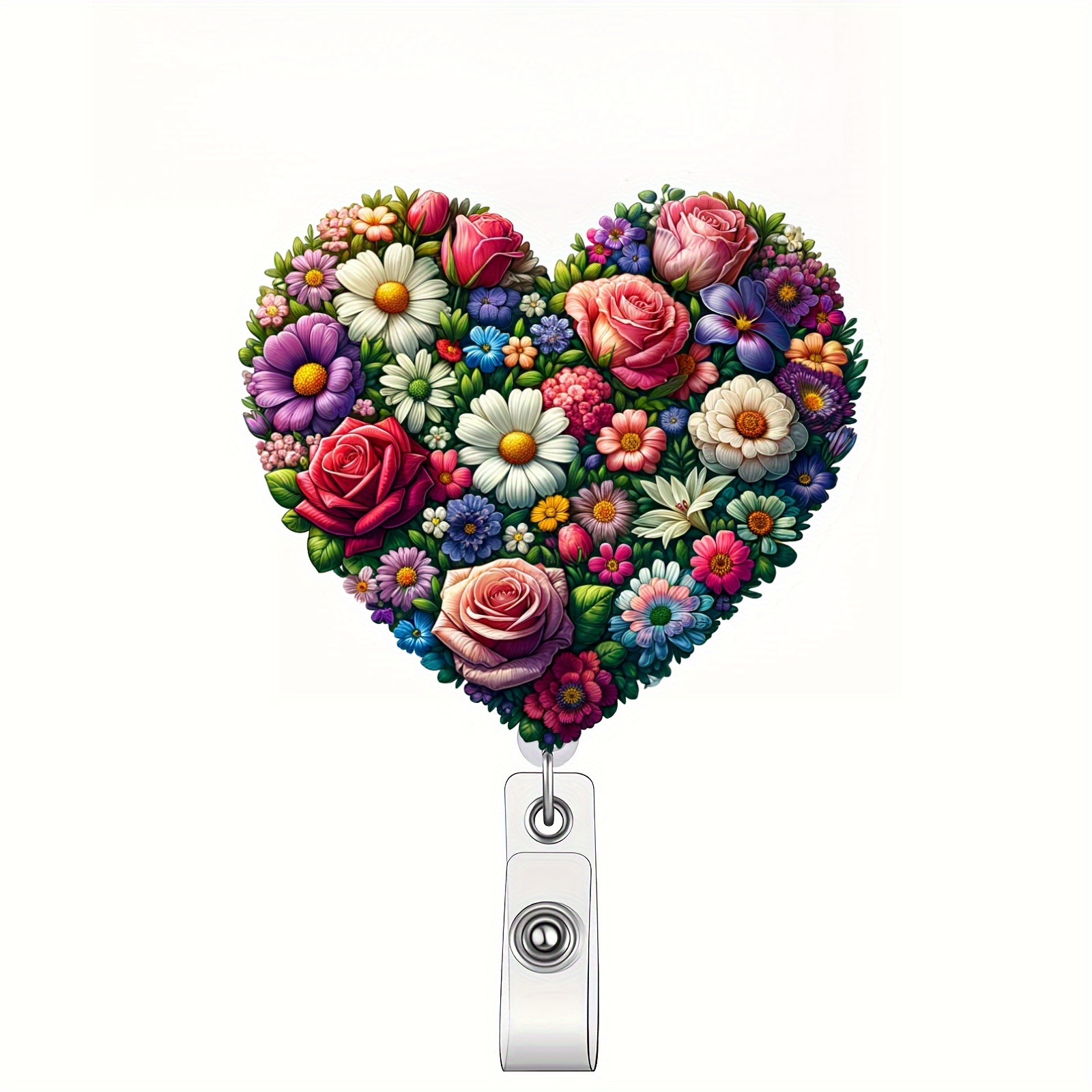 

Heart-shaped Retractable Id Badge Reel With Clip - Acrylic, Nurses, Doctors, And