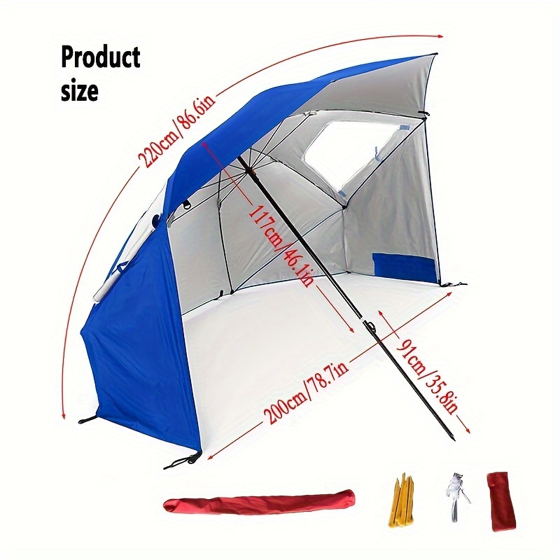 1pc 86 6inch portable sunshade umbrella breathable beach umbrella fishing umbrella with transparent window for outdoor camping fishing today s best daily deals temu