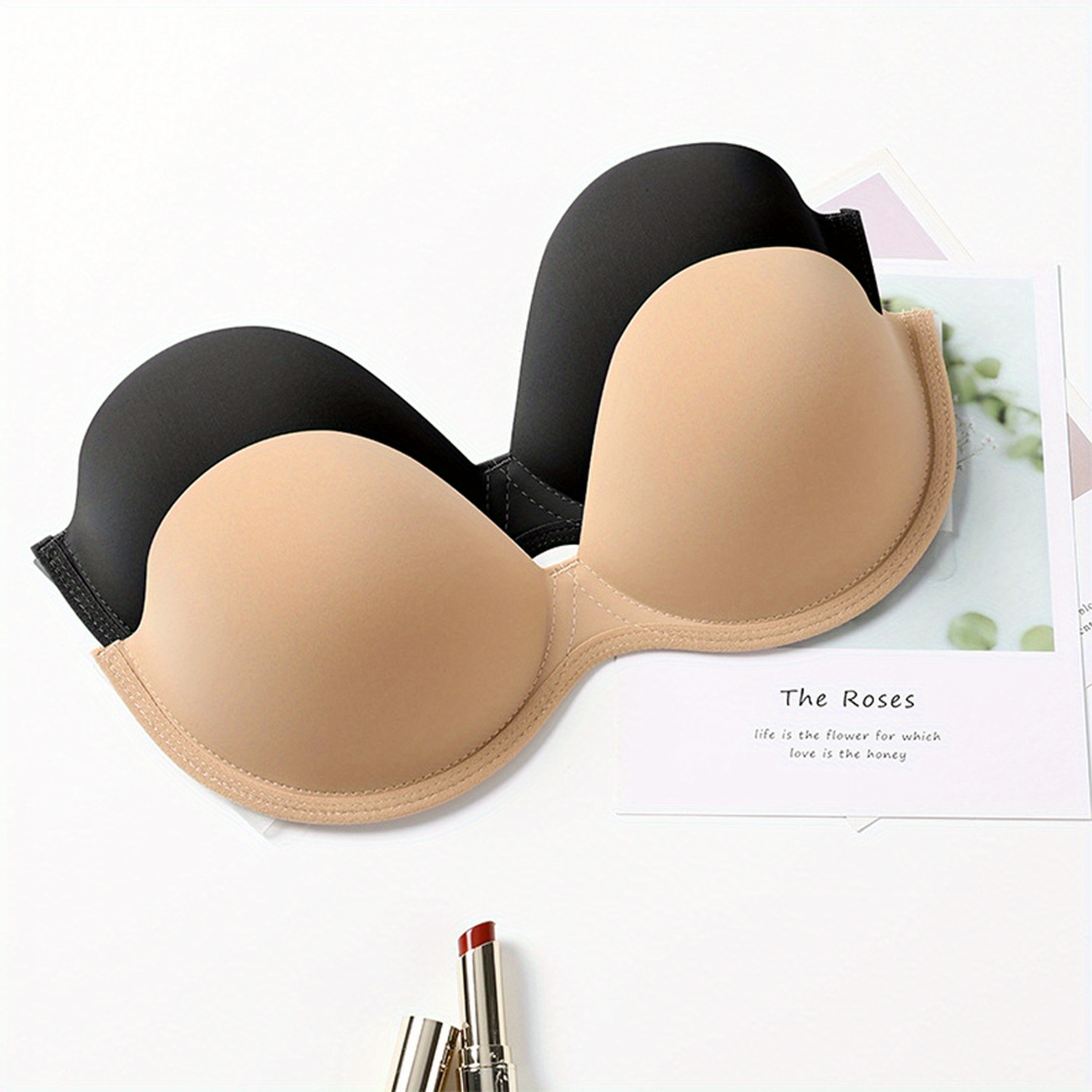 1pair Women Self Adhesive Sticky Bra Invisible Strapless Push Up Backless  Bras For Wedding Party Dress