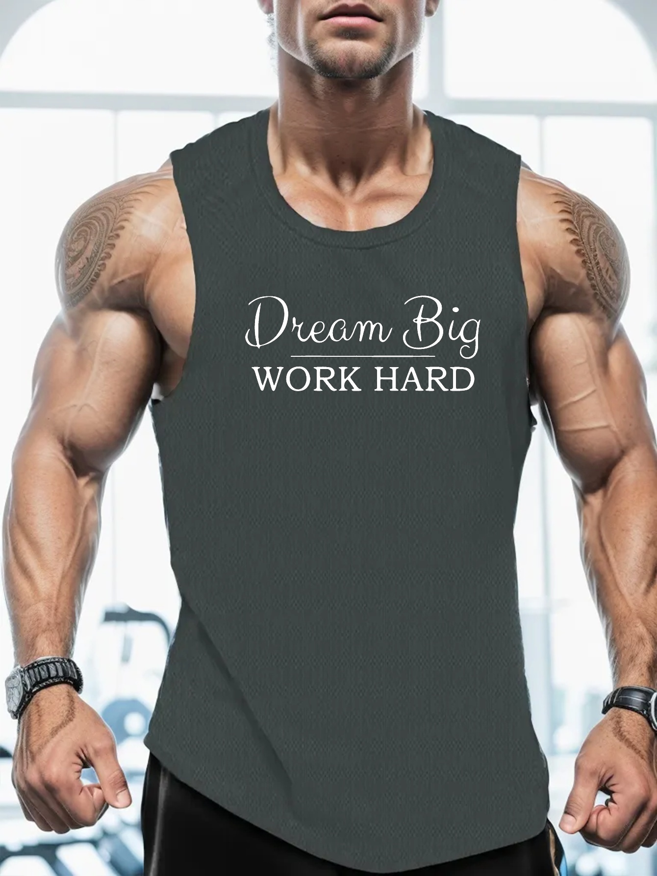 Dream Big Work Hard Print Men's Quick Dry Moisture wicking - Temu