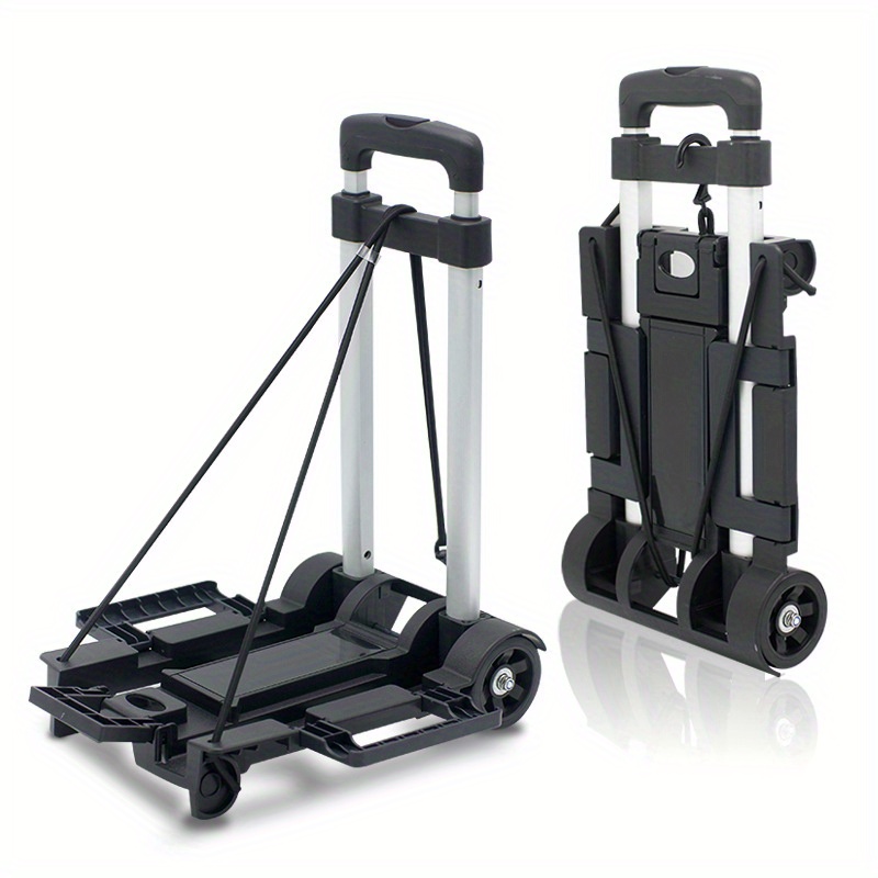 TEMU Portable Folding Push Truck, Trolley Luggage Flatbed Cart, Car Travel Portable Luggage Trolley