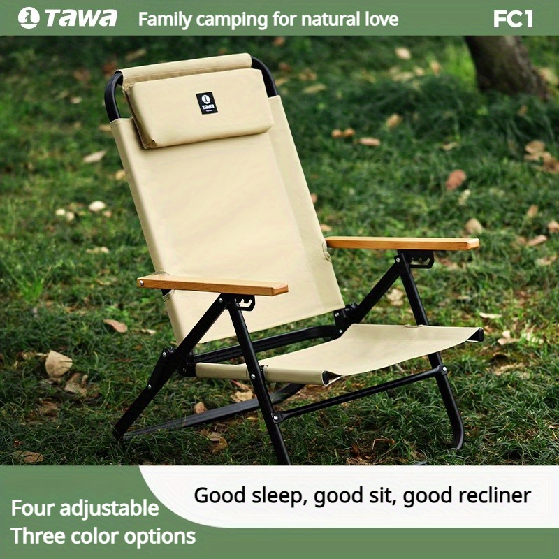 Outdoor Folding Lounge Chair Portable Fishing Chair Beach Camping Chair  Backrest Chair - Sports & Outdoors - Temu