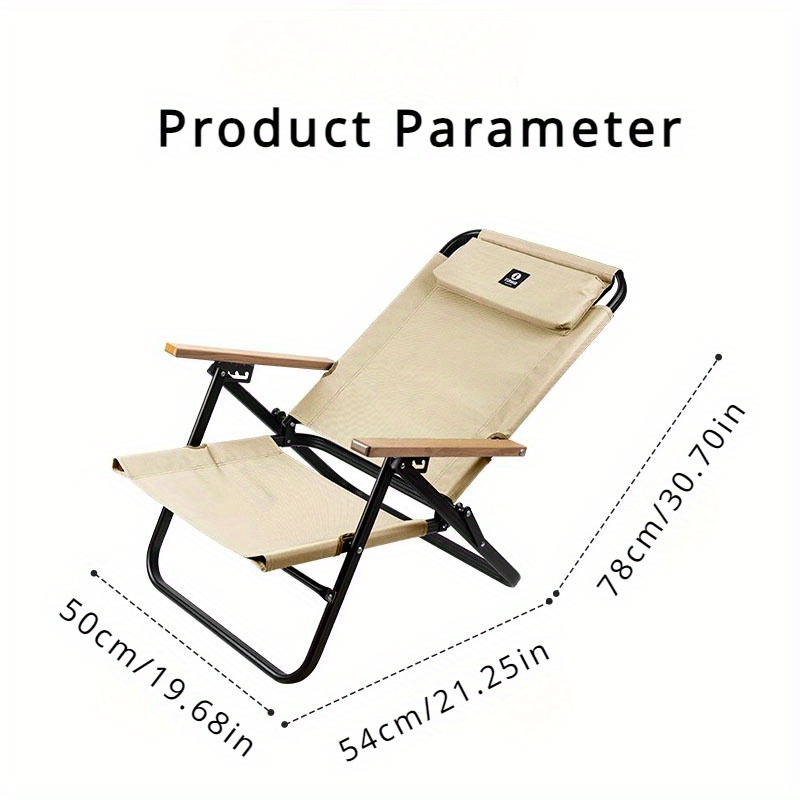 Outdoor Folding Lounge Chair Portable Fishing Chair Beach Camping Chair  Backrest Chair - Sports & Outdoors - Temu