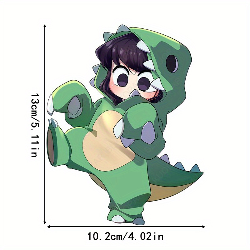 green dinosaur car sticker cute anime girl in Temu Canada