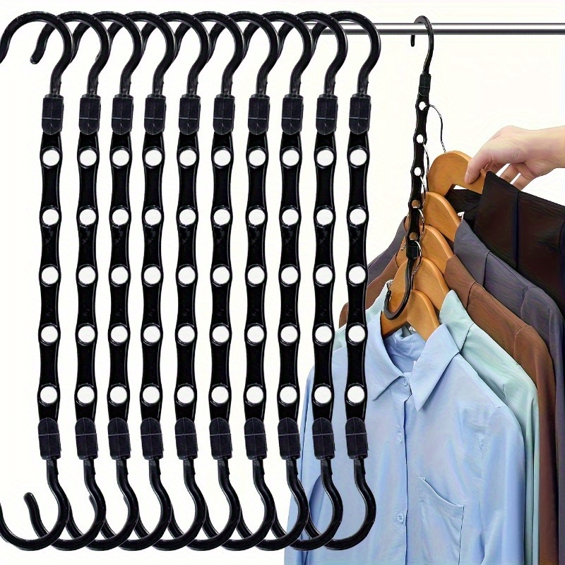  Perchas mágicas para pantalones que ahorran espacio, paquete de  2 para armario, múltiples capas, multifuncional, organizador para pantalones,  bufandas (2 unidades con 10 clips de metal) : Hogar y Cocina