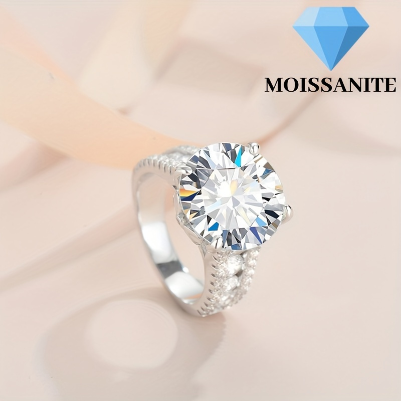 

10ct Moissanite Ring 925 Sterling Silver Ring Fine Jewelry For Female Engagement Wedding Jewelry With Nice Gift Bag