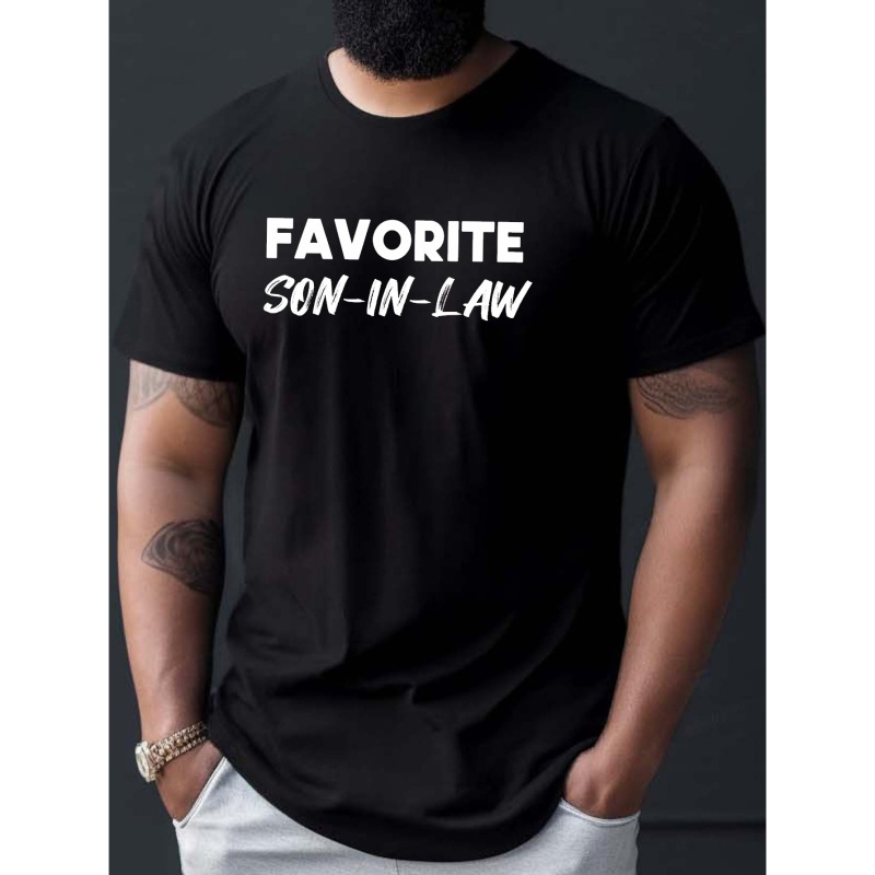

Favorite Son-in-law Print T Shirt, Tees For Men, Casual Short Sleeve T-shirt For Summer