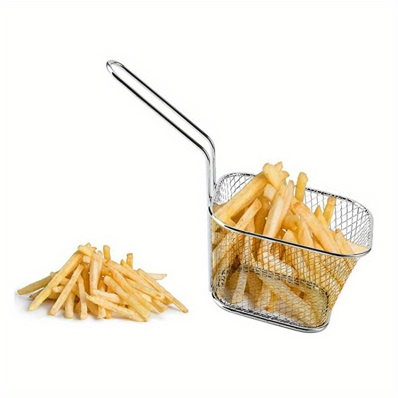 

4pcs Mini Square Fry Basket, French Fries Holder, French Fries Chips Basket, Snack Basket, Mini Frying Basket, Kitchen Gadget For Restaurants, Food Trucks