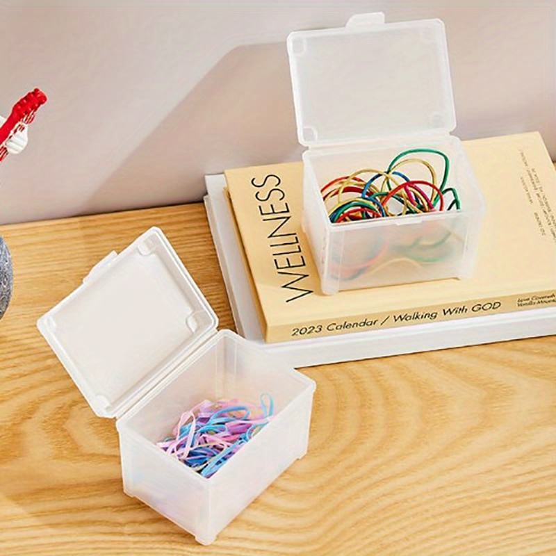 

1pc Transparent Stackable Snap Closure Multi-purpose Storage Box For Cards, Bank Cards, Jewelry And Small Items - Desk Organization Box