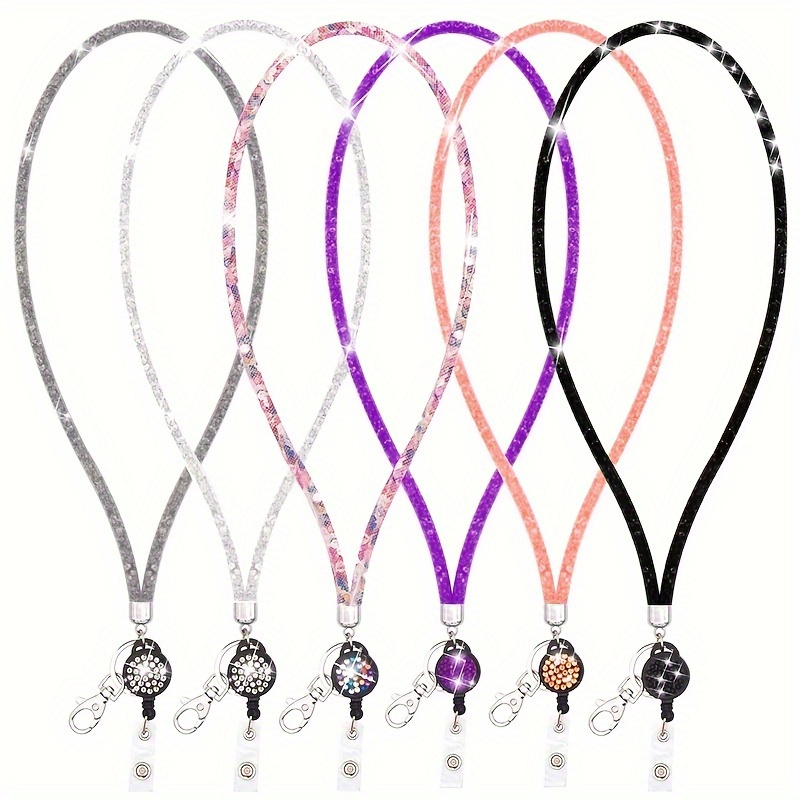 Id Card Holder Lanyard Bling Crystal Neck Strap Lanyard - Temu