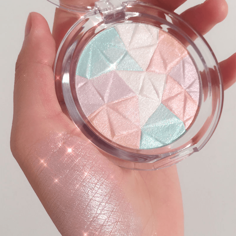 3 shade diamond glitter highlighter powder palette ultra concentrated shimmer contour for   tones waterproof lightweight face brightening makeup with   and white hues glitter makeup color 03 12