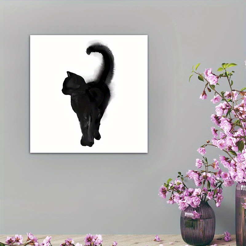 

Upgraded Thick Canvas Abstract Black Cat , 12"x12", Waterproof & Uv , Rolled Packaging - Decor, , Room Decor