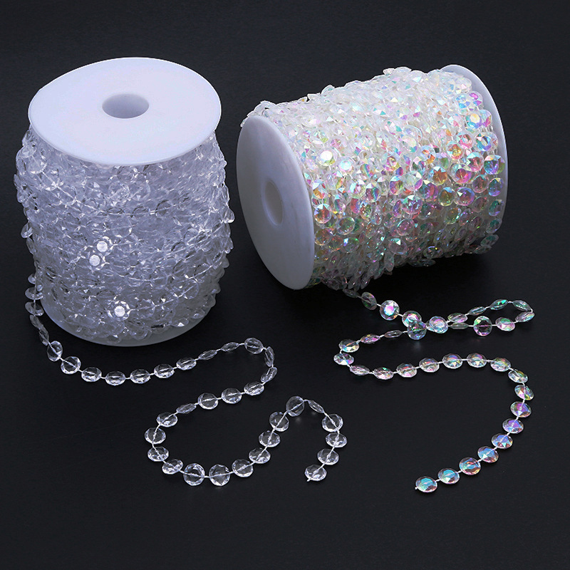 

30m Wedding Wired Acrylic Beads String Wedding Lead Beaded Chain Decorations Special Jewelry Making Supplies