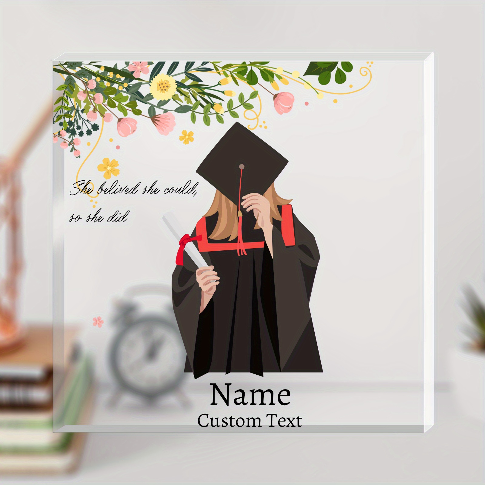 

1pc, Personalized Graduation Gifts For Son Daughter From Parents, Custom Graduate Gift, Graduation Acrylic Sign Plaque Office Desk, Graduation Gifts For Men Women, Inspirational Gifts, Class Of 20