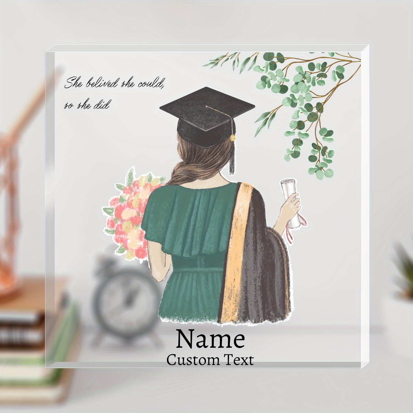 

1pc, Personalized Graduation Gifts For Son Daughter From Parents, Custom Graduate Gift, Graduation Acrylic Sign Plaque Office Desk, Graduation Gifts For Men Women, Inspirational Gifts, Class Of 2024