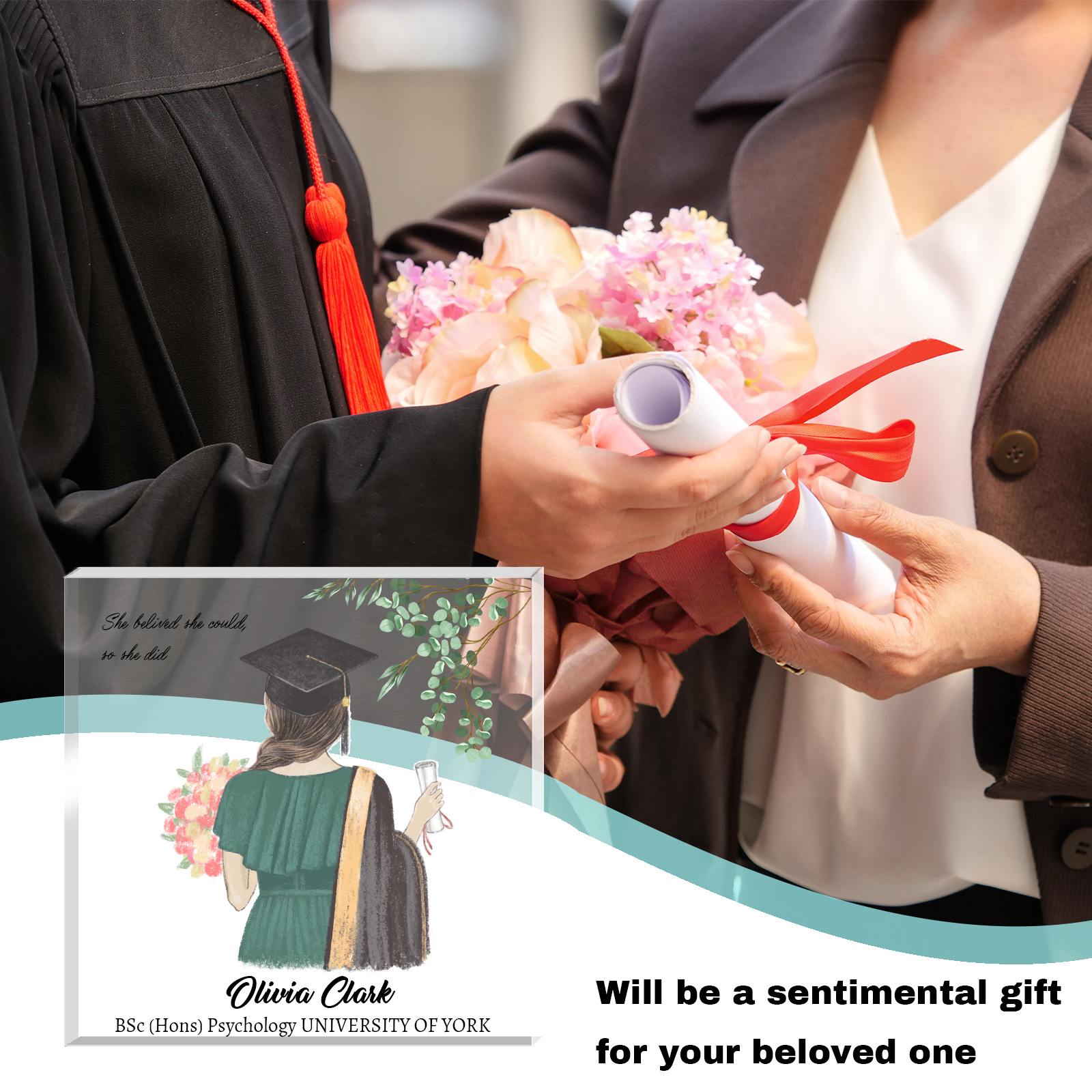 Regalo Di Laurea Personalizzato Per Figlio O Figlia Dai Genitori, Targhetta  In Acrilico Per Laureati Personalizzata, Regalo Di Laurea Per E Donne,