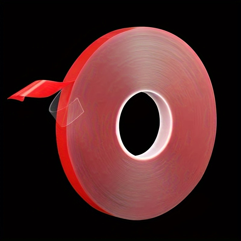 

Traceless Double-sided Transparent Tape Red: Strong Traceless Double-sided Tape Acrylic High Temperature Resistant Transparent Waterproof Wall High Adhesive Fixed Photo Car Tape Ss