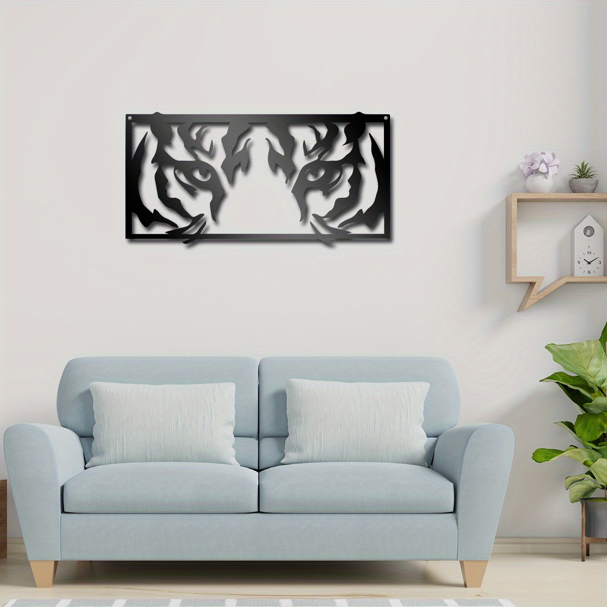 

1pc Tiger- Metal Wall Art Decoration, Door Decoration, Home Decoration, Scene Decoration, Wall Hanging Decoration, Interior Decoration, Porch Signs, Wall Art Decoration