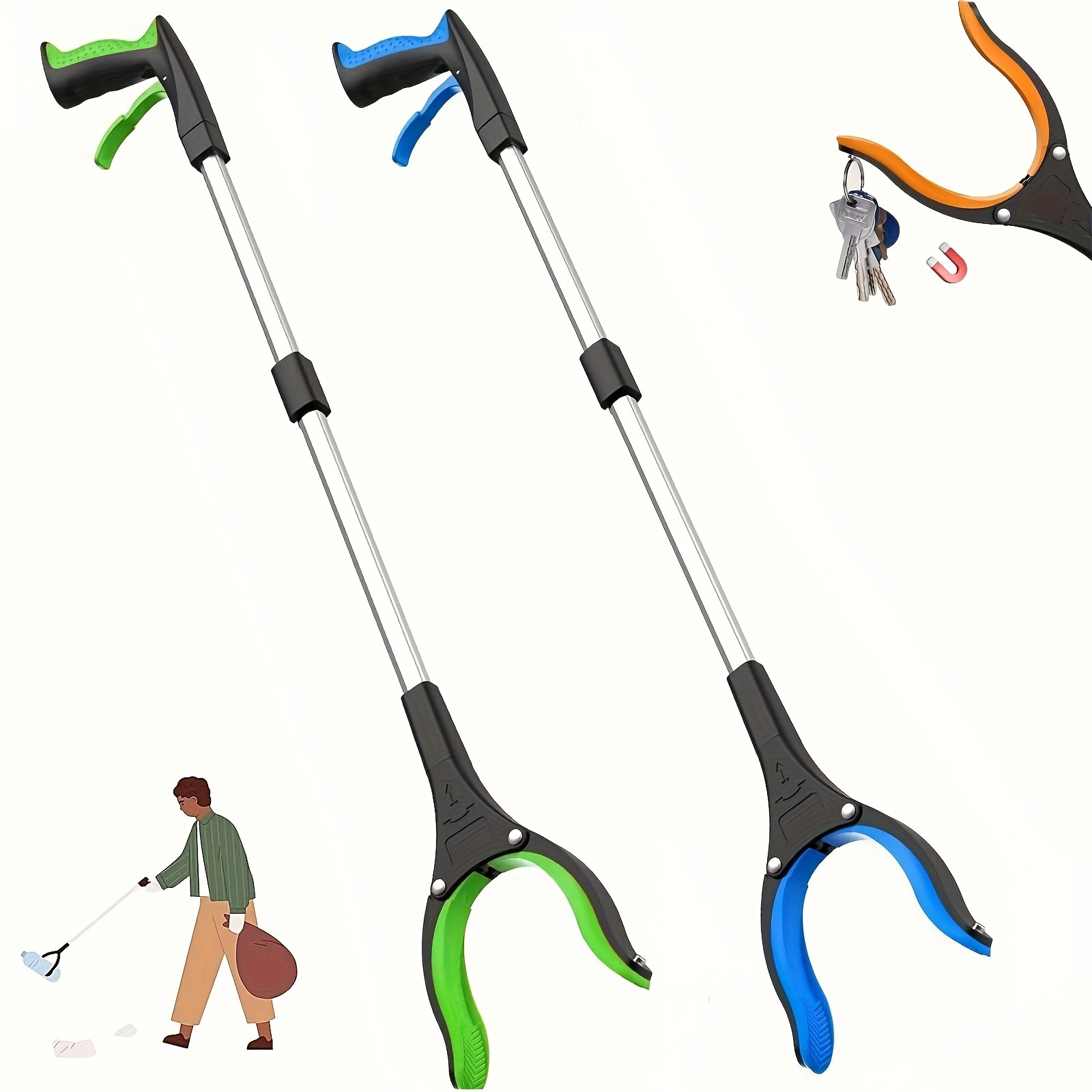 

1/2/3pcs Grabber, Premium Grabber Tool, 32 Inch, Powerful Magnet Grabber For Seniors, Lightweight Extra Long Handheld Trash Claw Grabber