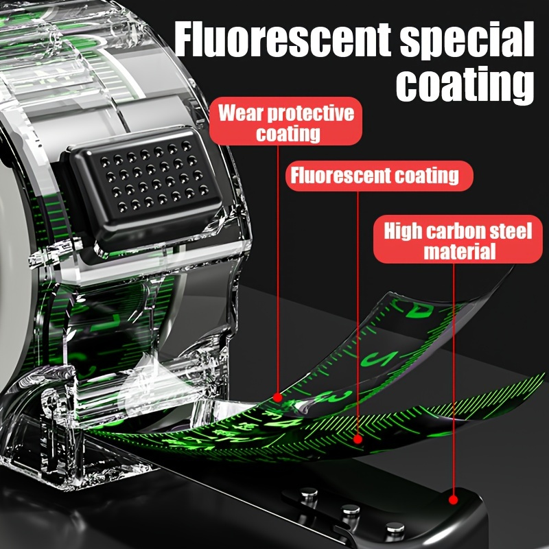 1pc High-Precision Self-Locking Fluorescent Steel Tape Measure - 5m/16.4ft, Laser Inkjet Code Box Design, ABS Resin, 0.1mm Accuracy, with Clear View Display for Construction & DIY Projects