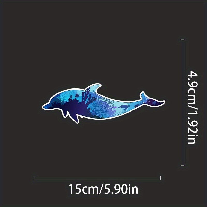 Dolphin Sticker Underwater Ocean Beach Scene Laptop Cup Cooler Car Window  Decal - AliExpress