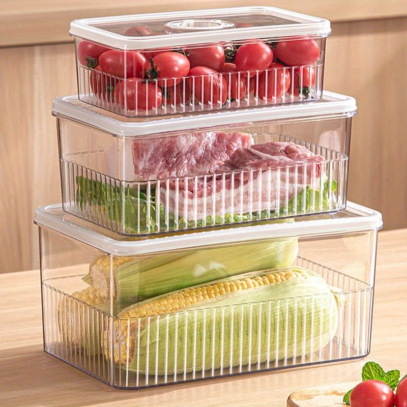 Fridge Box Holder Kitchen Clear Organiser Cupboard Food Storage