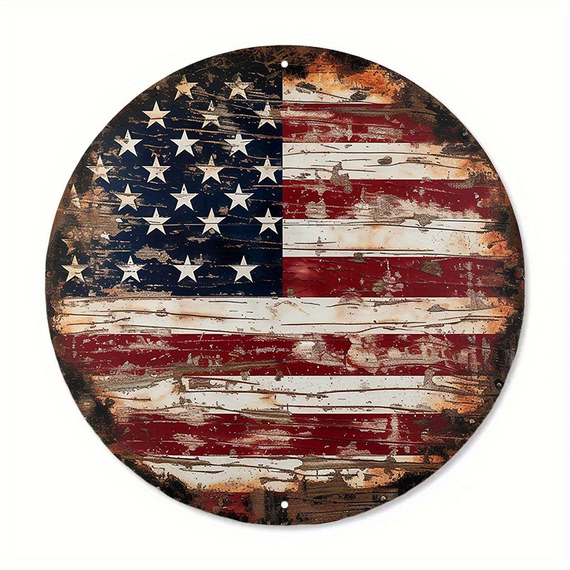 

1pc, American Flag Metal Aluminum Sign, Wall Decor, Room Decor, Home Decor, Bar Decor, Cafe Decor, Garage Decor Metal Aluminum Sign (8''x8''/20cm*20cm)