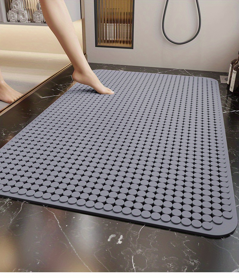 Alfombrilla Antideslizante Para Ducha - Goma Suave Extra Larga Con Ventosas, Evita Caídas
