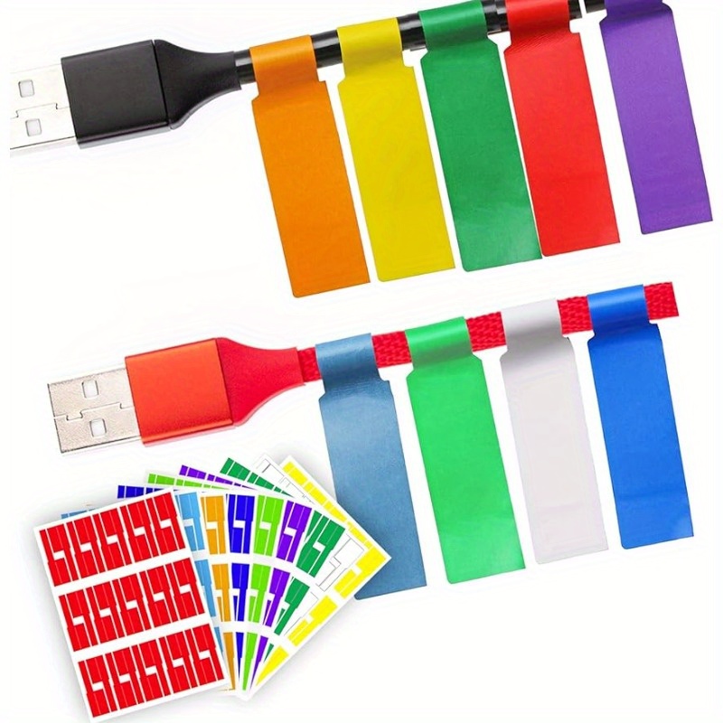 

270pcs Cable Labels, 9 Colors Waterproof Cable Tags Wire Labels For Cable Management, Cord Labels Can Write On, Self Adhesive Wire Labels Printable For Laser Printer And Handwriting