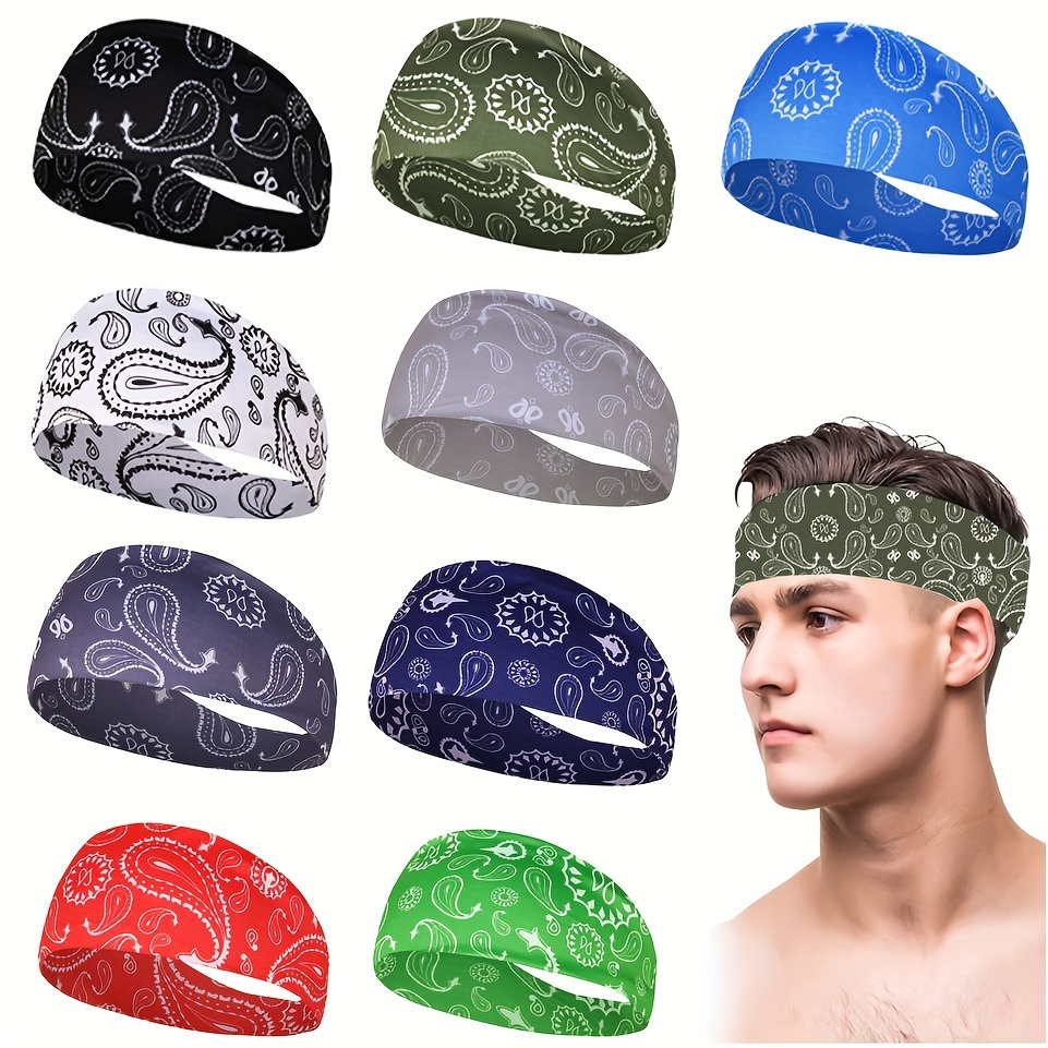 

Premium Cool Retro Paisley Pattern Headband, Sweat-absorbing Colorful Hairband, For Men Women Running Fitness Sports, Ideal Choice For Gifts