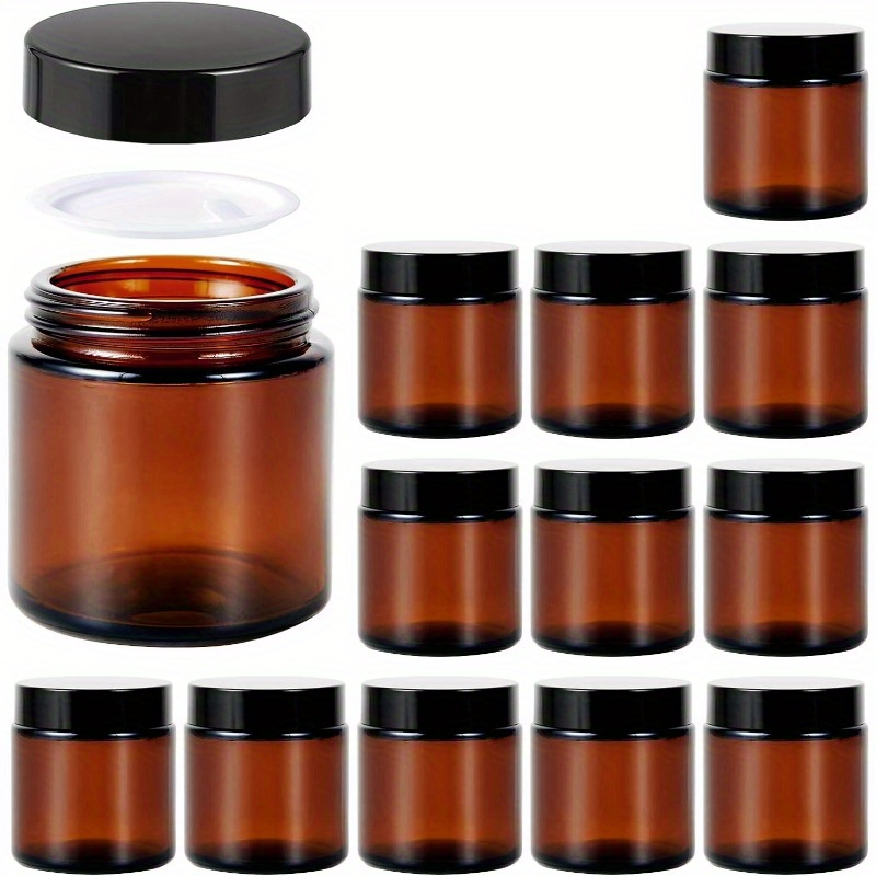 

2/4/12 Pièces Pot En Verre de 4 Oz Couvercle, Récipient Cosmétique Rond , Pot En Verre Hermétique, Intérieure Et Couvercle , Des Lotions, Des Poudres Et Des Onguents